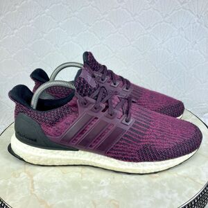 Adidas Sneakers Women 9 Burgundy Black Ultraboost 3.0 Running Athletic Gym Shoes